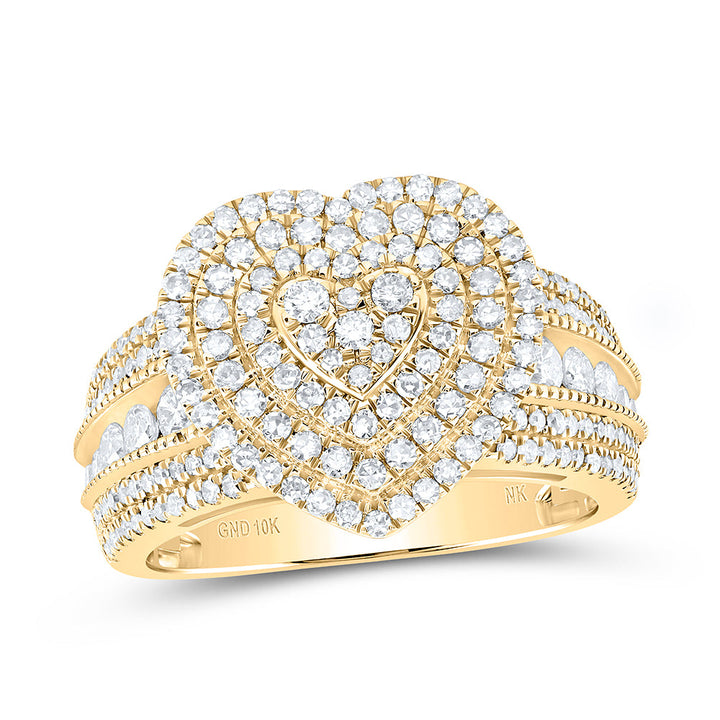 1 CTW NAT DIA NK FASHION HEART RING 7 Daisy Joyeria