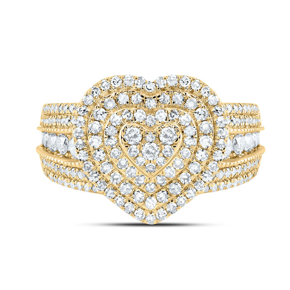 1 CTW NAT DIA NK FASHION HEART RING 7 Daisy Joyeria