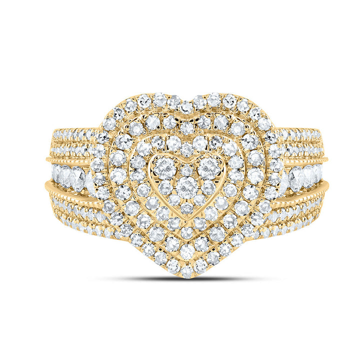 1 CTW NAT DIA NK FASHION HEART RING 7 Daisy Joyeria
