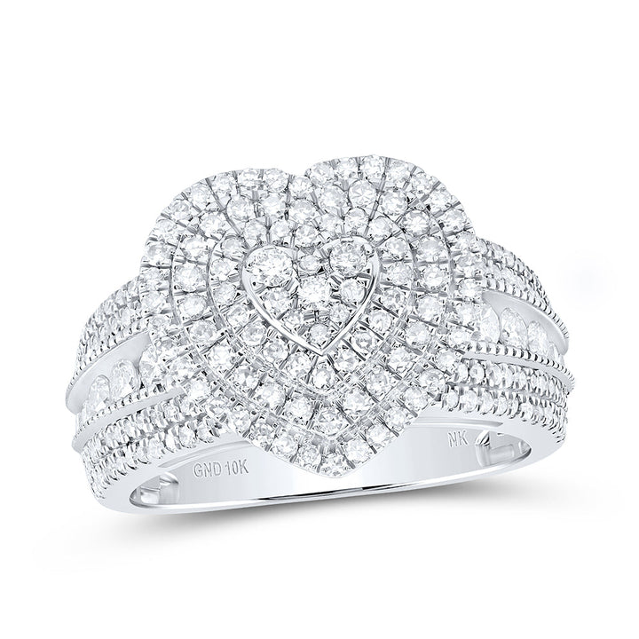 1 CTW NAT DIA NK FASHION HEART RING 7 Daisy Joyeria