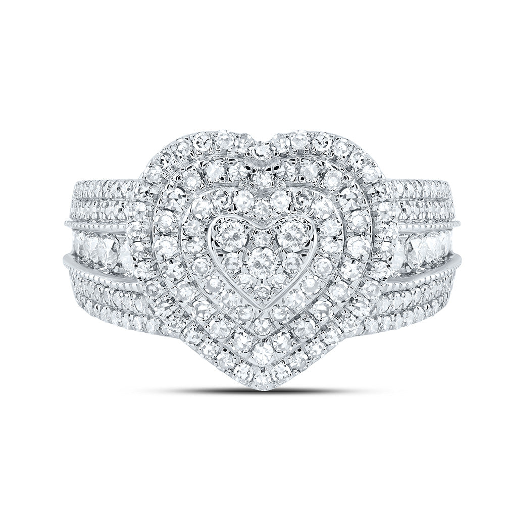 1 CTW NAT DIA NK FASHION HEART RING 7 Daisy Joyeria