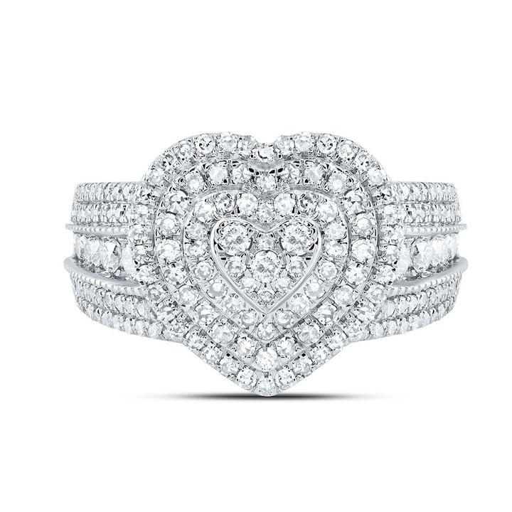 1 CTW NAT DIA NK FASHION HEART RING 7 Daisy Joyeria