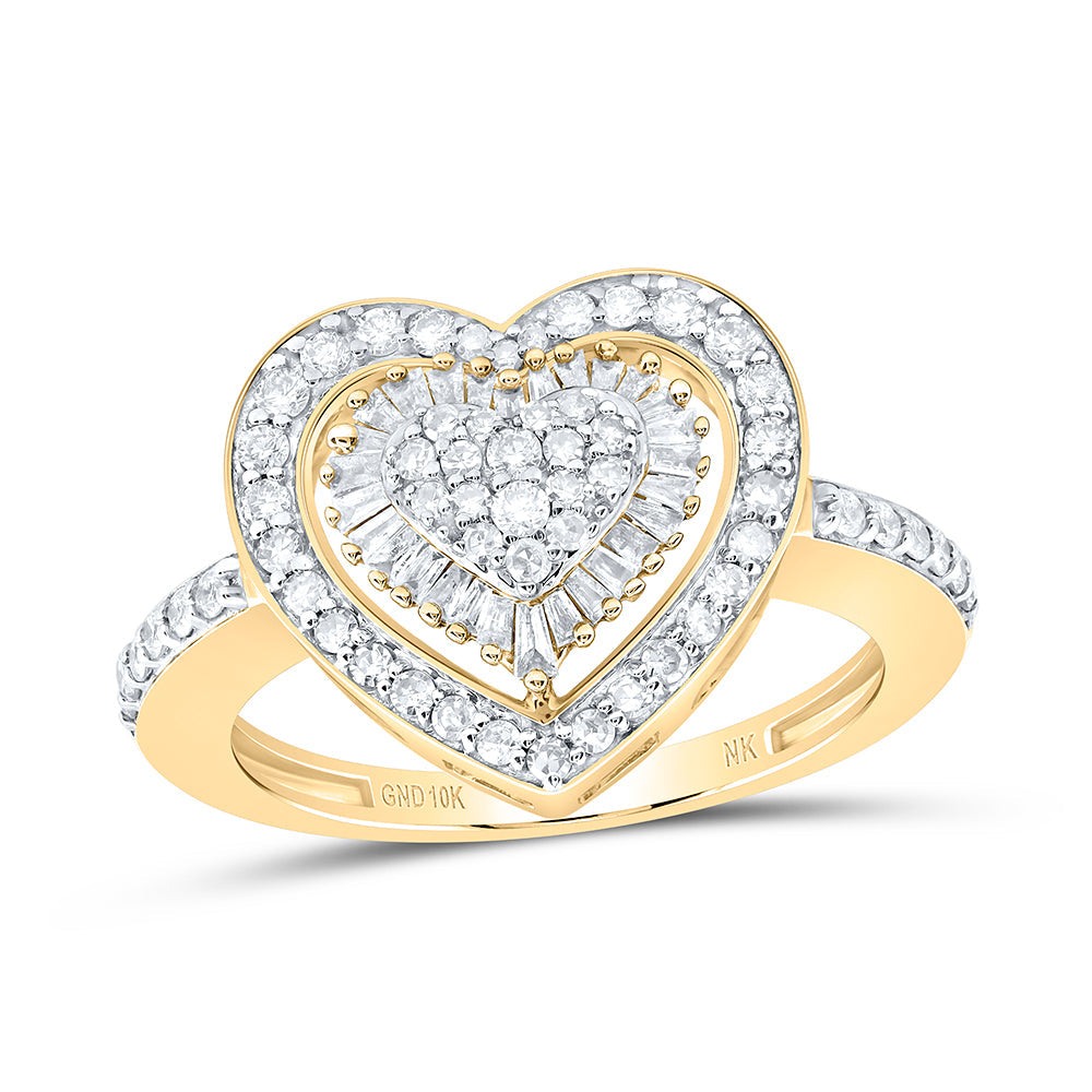 5/8CTW NAT DIA NK FASHION HEART RING 7 Daisy Joyeria