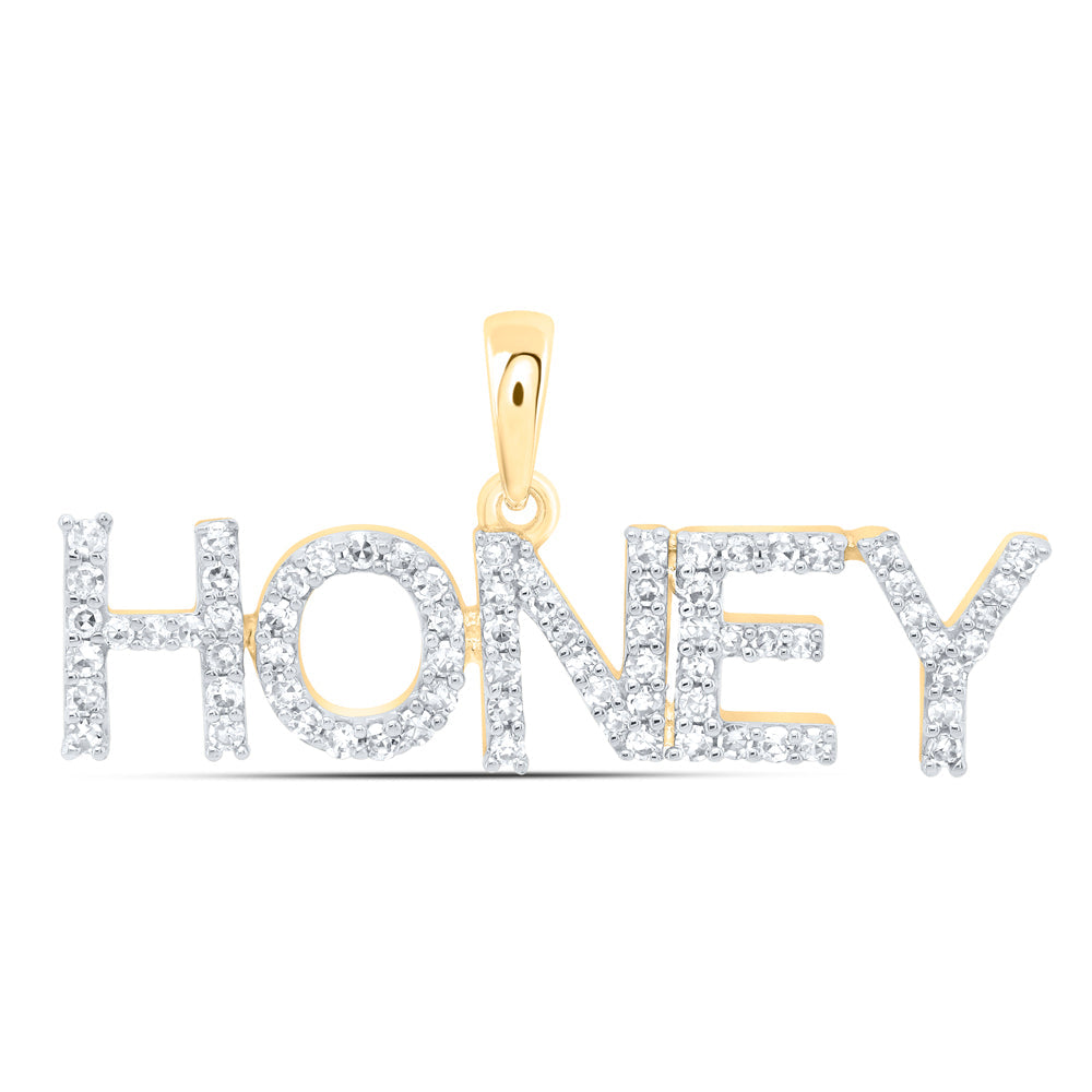 1/4CTW-NAT DIA NK FASHION  "HONEY" PENDANT Daisy Joyeria