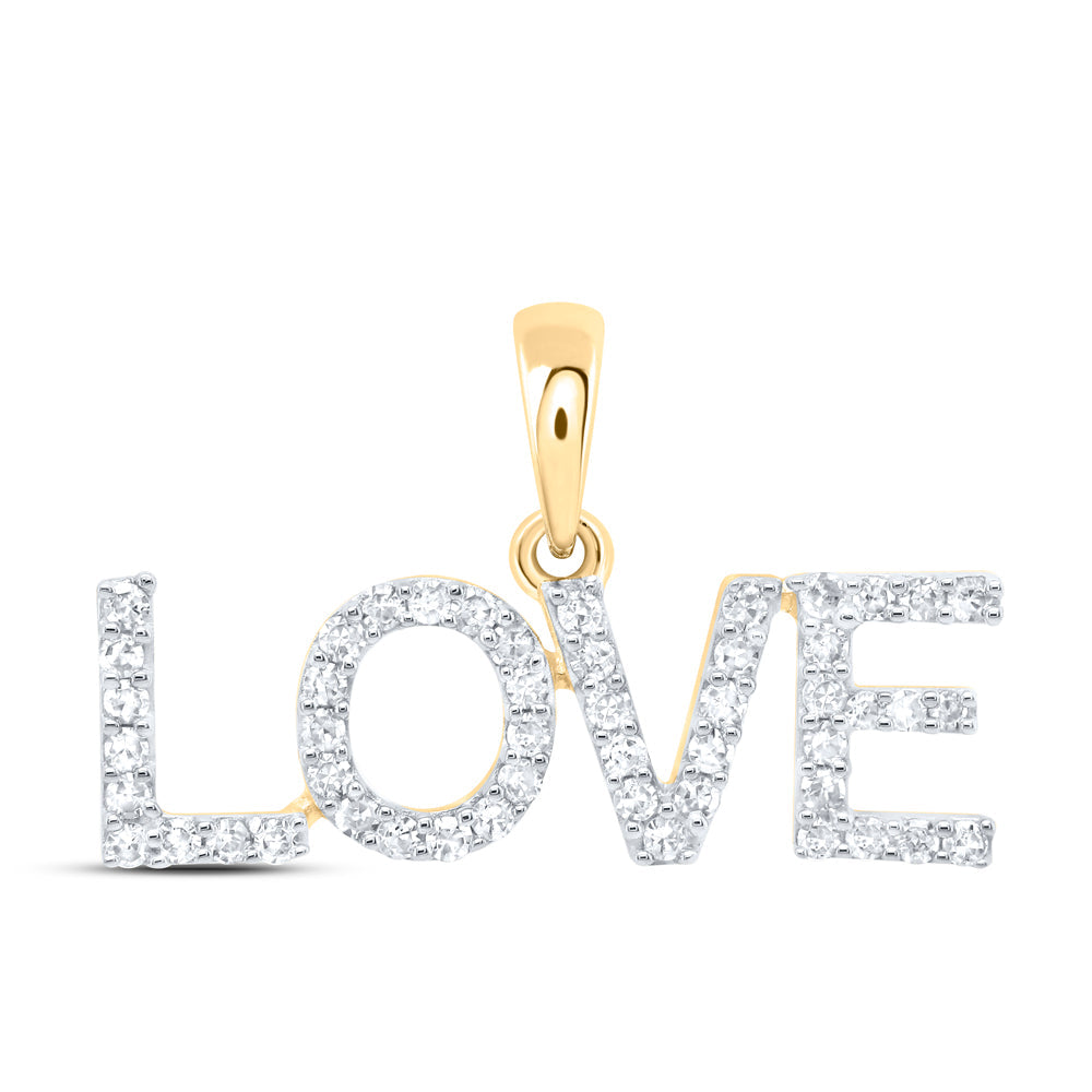 1/5CTW-NAT DIA NK FASHION "LOVE" PENDANT Daisy Joyeria