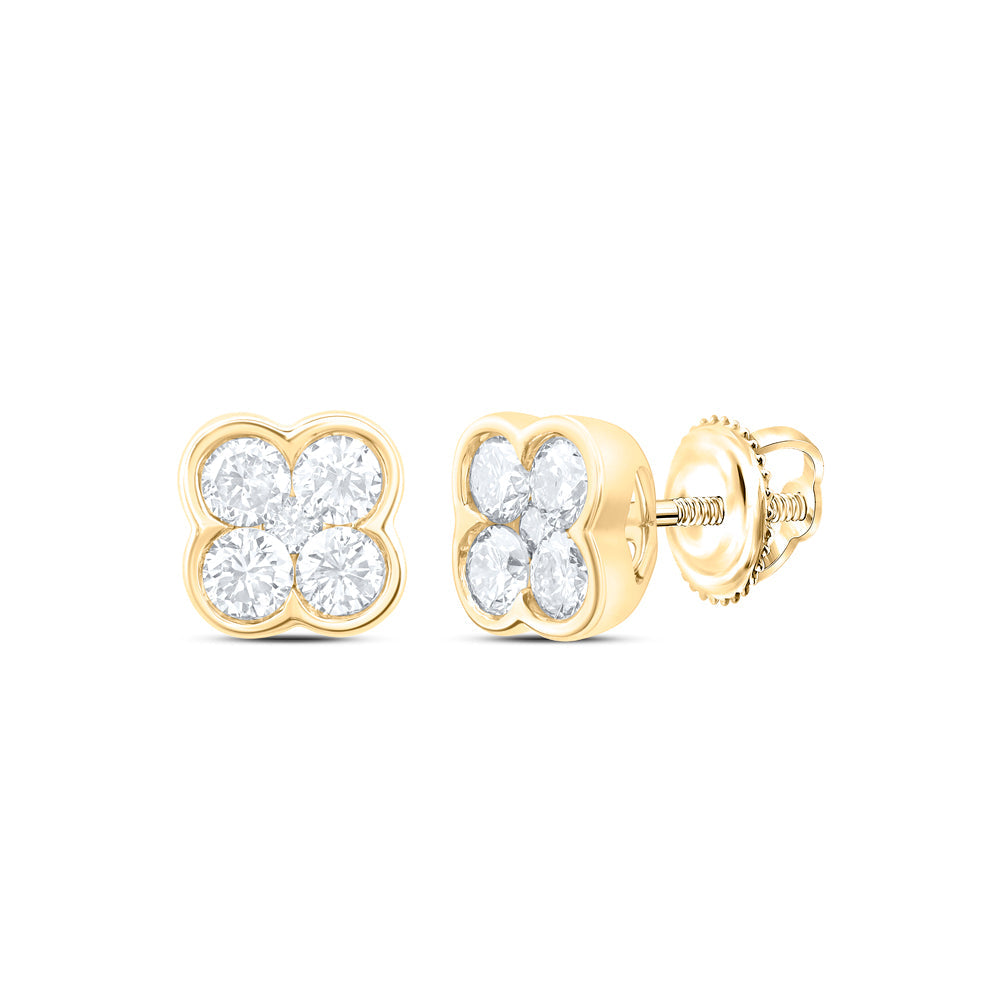 1/2CTW-NAT DIA NK FASHION CLOVER EARRING Daisy Joyeria