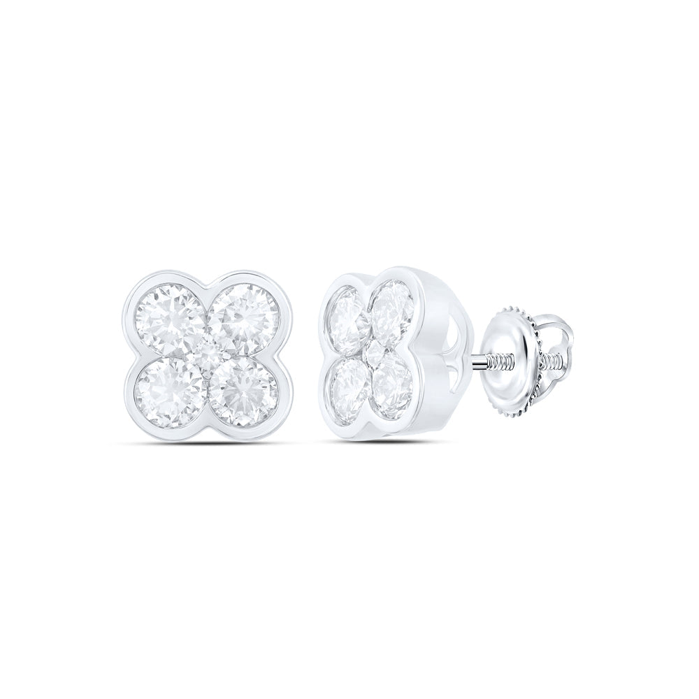 1CTW-NAT DIA NK FASHION CLOVER EARRING Daisy Joyeria