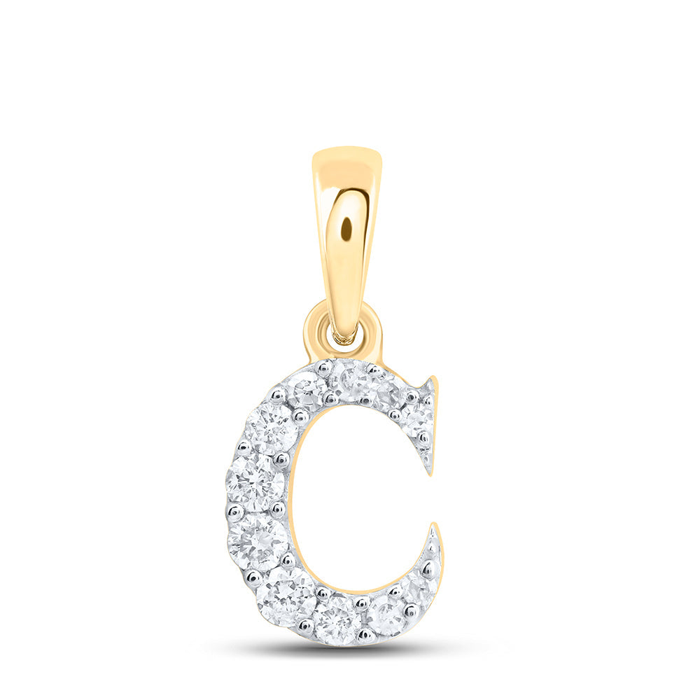 1/10CTW-NAT DIA NK GIFT INITIAL "C" PENDANT Daisy Joyeria