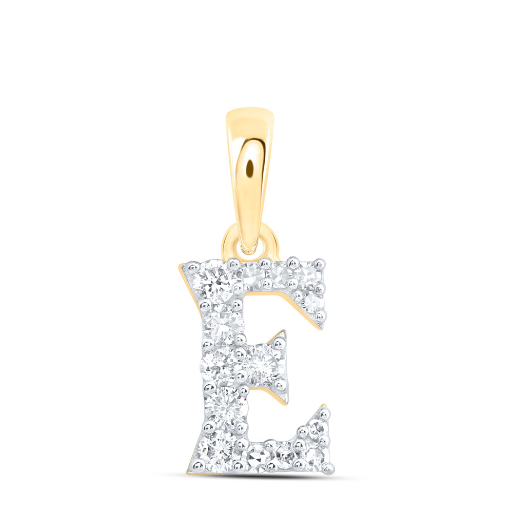 1/8CTW-NAT DIA NK GIFT INITIAL "E" PENDANT Daisy Joyeria