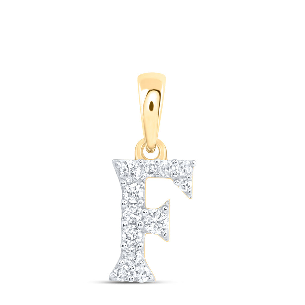 1/10CTW-NAT DIA NK GIFT INITIAL "F" PENDANT Daisy Joyeria