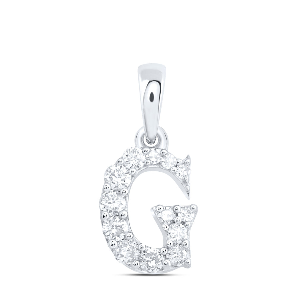 1/6CTW-NAT DIA NK GIFT INITIAL "G" PENDANT Daisy Joyeria