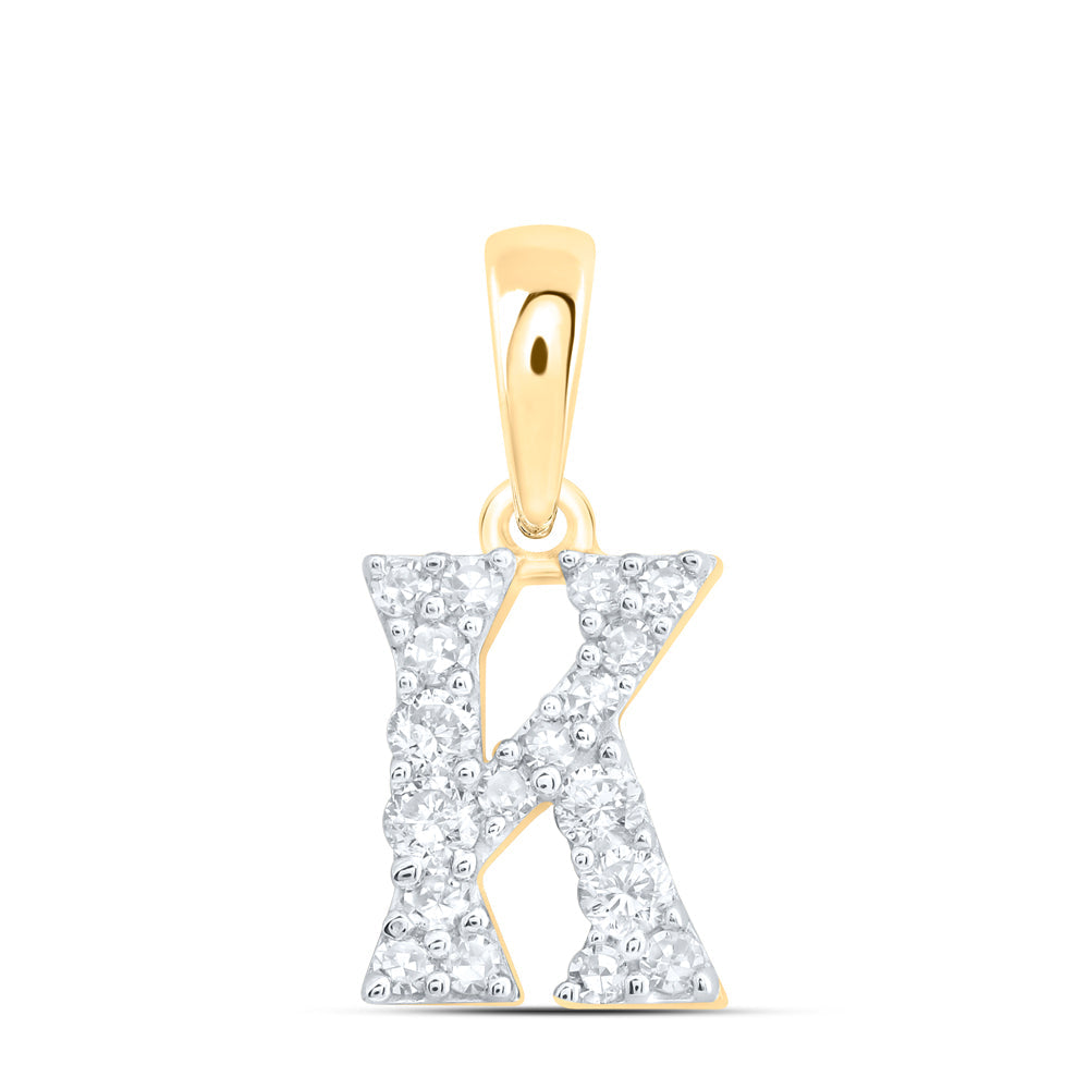 1/6CTW-NAT DIA NK GIFT INITIAL "K" PENDANT Daisy Joyeria