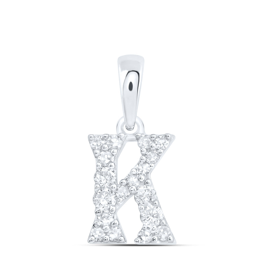1/6CTW-NAT DIA NK GIFT INITIAL "K" PENDANT Daisy Joyeria