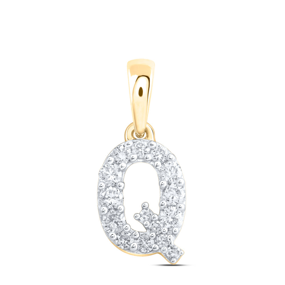 1/6CTW-NAT DIA NK GIFT INITIAL "Q" PENDANT Daisy Joyeria