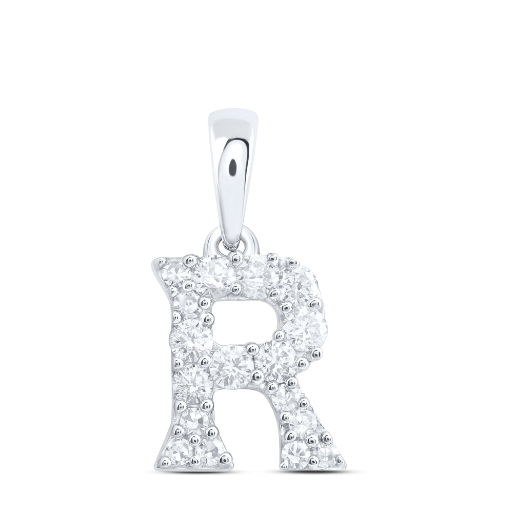 1/5CTW-NAT DIA NK GIFT INITIAL "R" PENDANT Daisy Joyeria