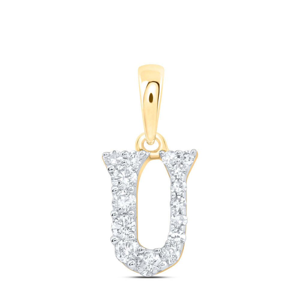 1/8CTW-NAT DIA NK GIFT INITIAL "U" PENDANT Daisy Joyeria