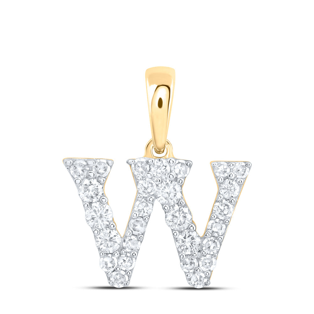 1/4CTW-NAT DIA NK GIFT INITIAL "W" PENDANT Daisy Joyeria