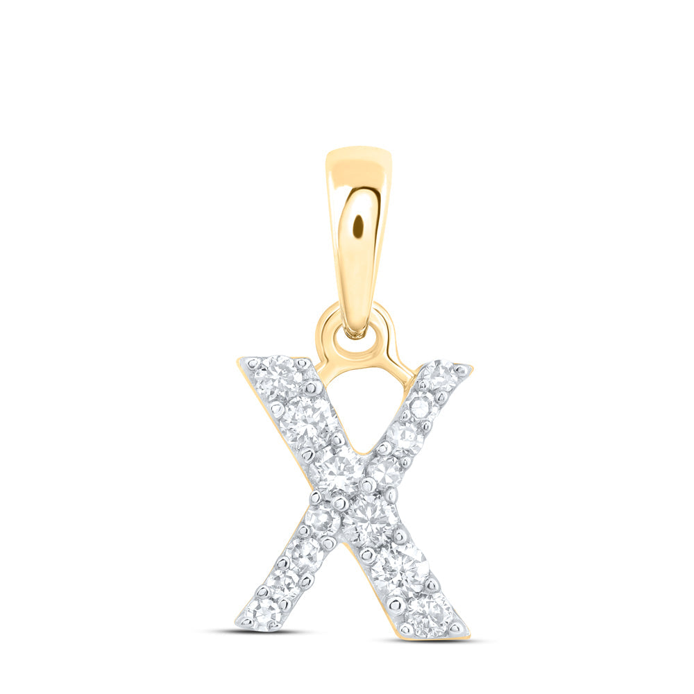 1/8CTW-NAT DIA NK GIFT INITIAL "X" PENDANT Daisy Joyeria
