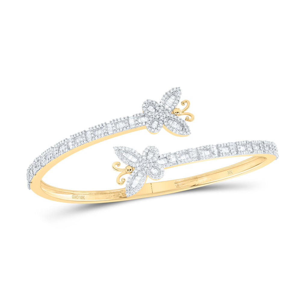2CTW-NAT DIA NK BUTTERFLY LADIES CUFF BANGLE (55x65 MM) Daisy Joyeria