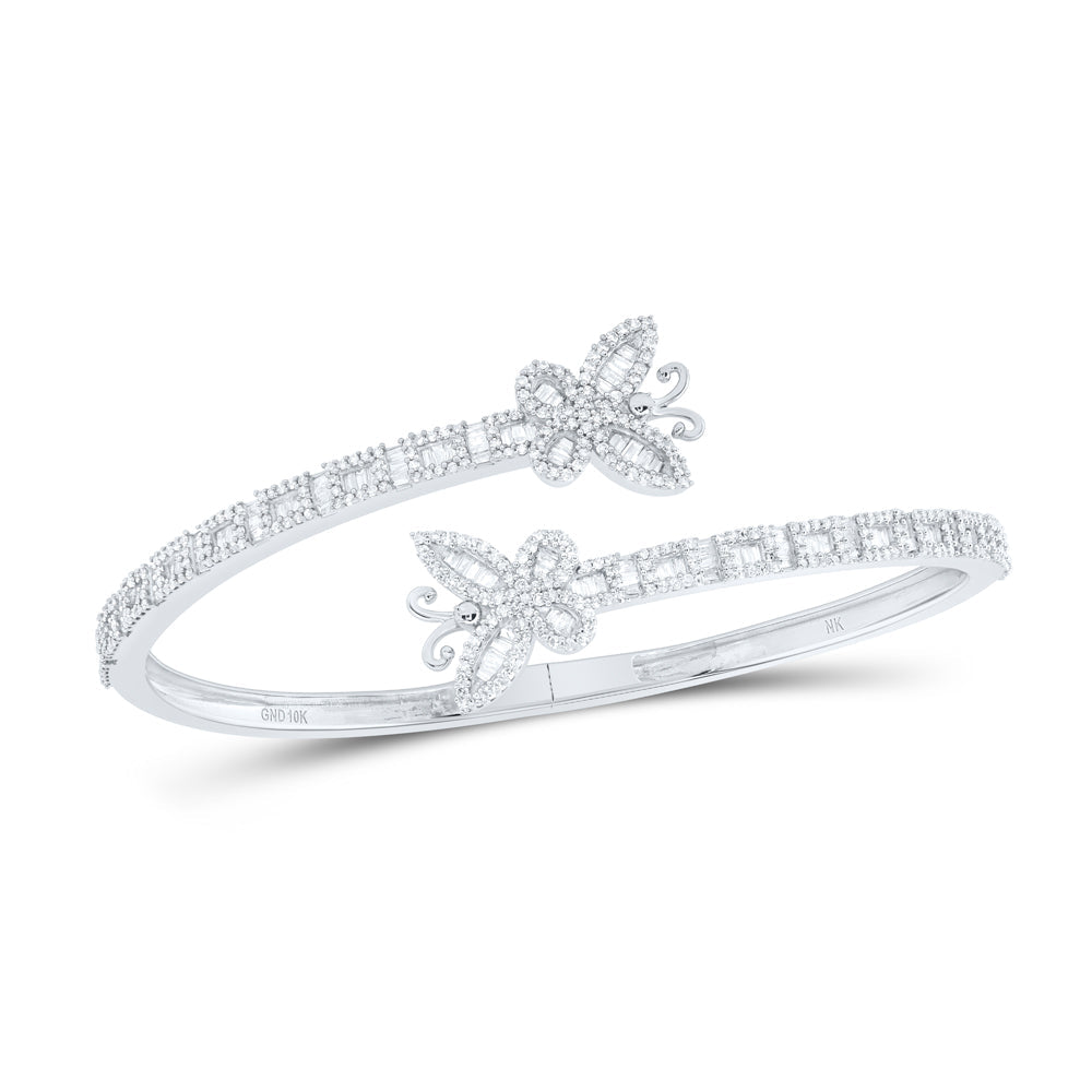 2CTW-NAT DIA NK BUTTERFLY LADIES CUFF BANGLE (55x65 MM) Daisy Joyeria