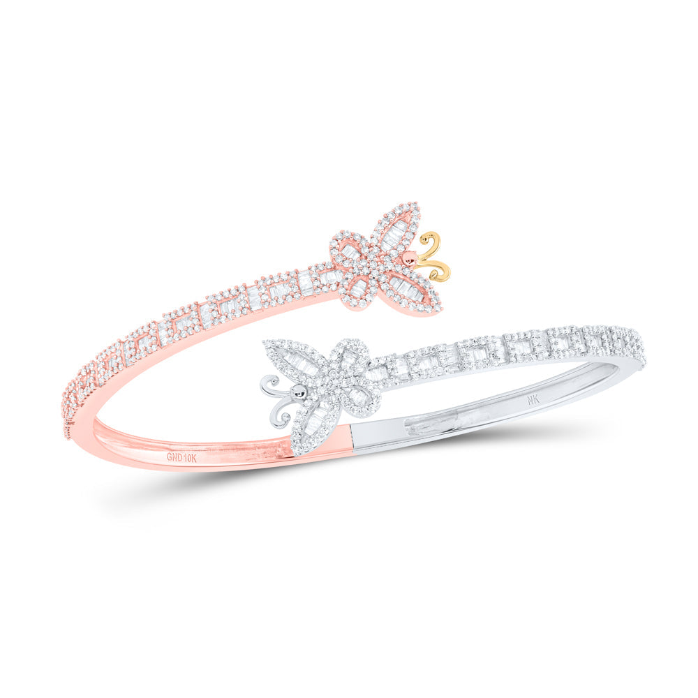 2CTW-NAT DIA NK BUTTERFLY LADIES CUFF BANGLE(55x65 MM) Daisy Joyeria