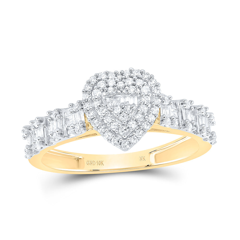 1/2CTW-NAT DIA NK FASHION HEART LADIES RING 7 Daisy Joyeria