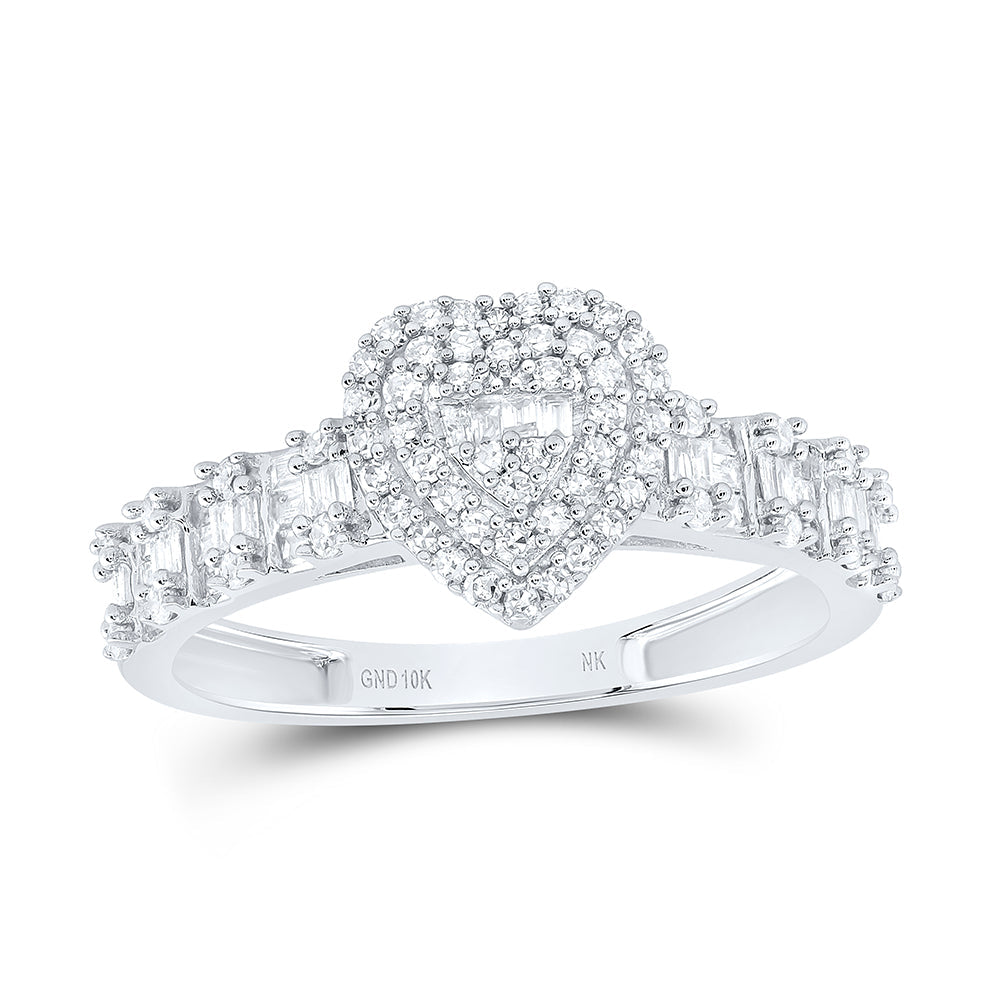 1/2CTW-NAT DIA NK FASHION HEART LADIES RING 7 Daisy Joyeria
