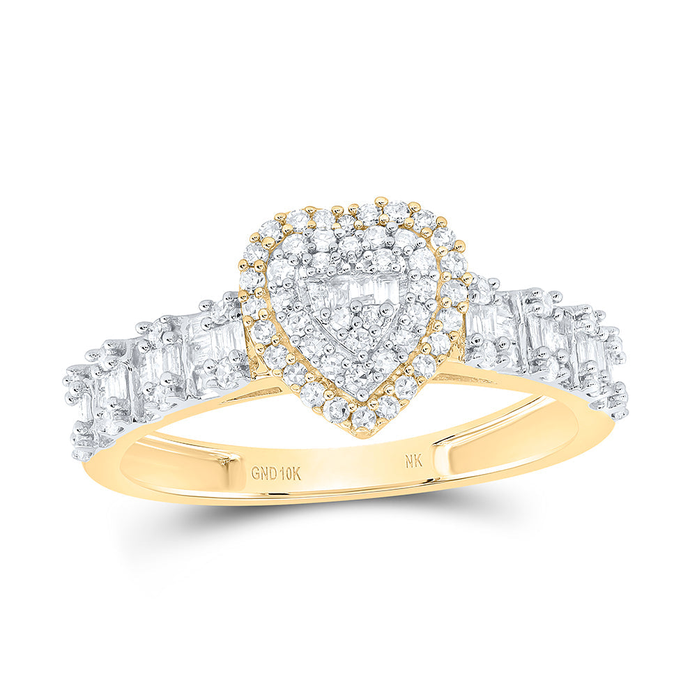 1/2CTW-NAT DIA NK FASHION HEART LADIES RING 7 Daisy Joyeria