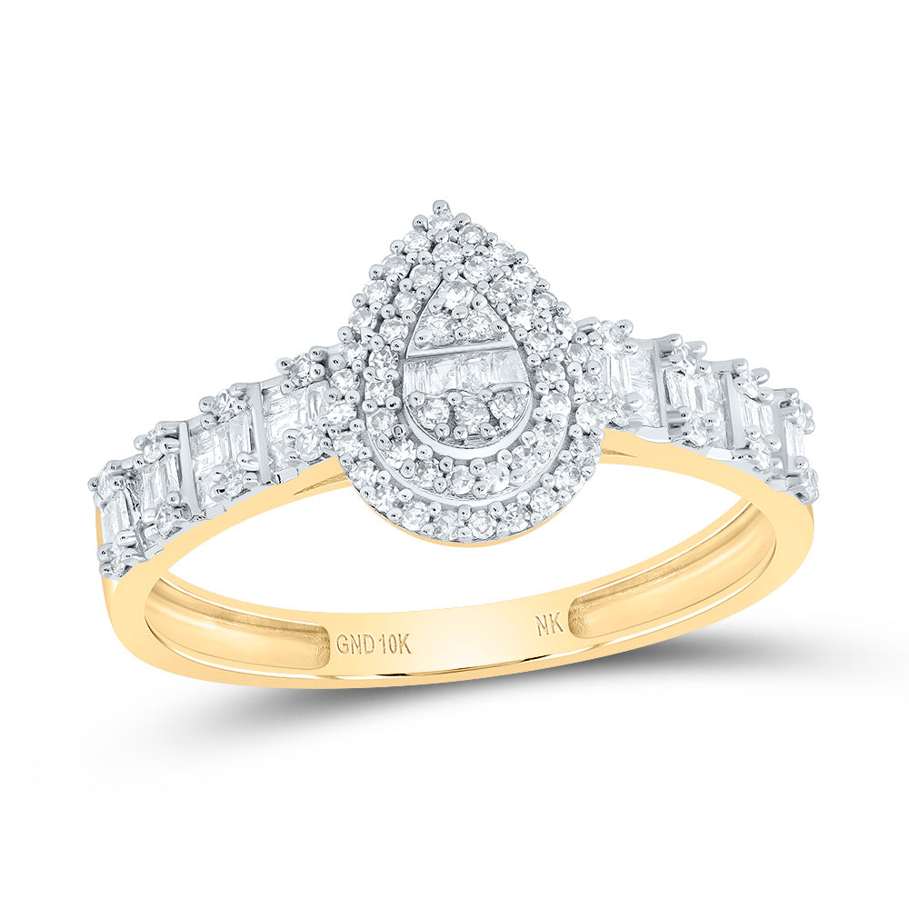 1/2CTW-NAT DIA NK FASHION PEAR LADIES RING 7 Daisy Joyeria