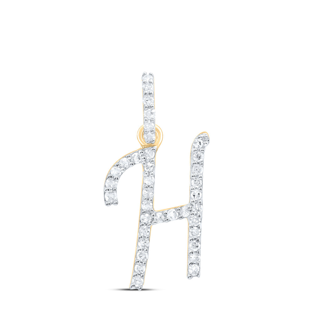 1/6CTW-NAT DIA P1 GIFT INITIAL "H" PENDANT Daisy Joyeria