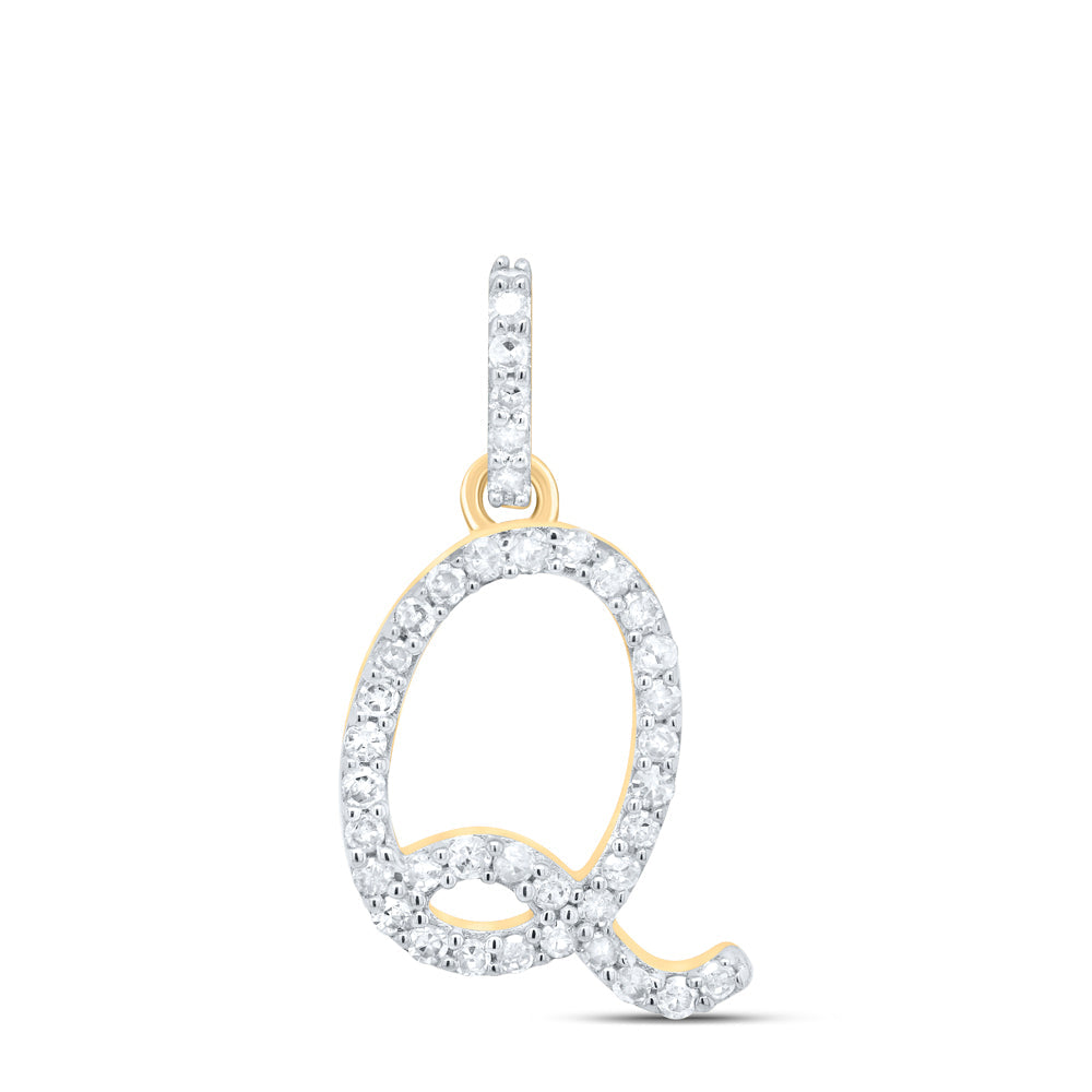 1/6CTW-NAT DIA P1 GIFT INITIAL "Q" PENDANT Daisy Joyeria