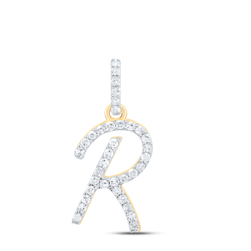 1/6CTW-NAT DIA P1 GIFT INITIAL "R" PENDANT Daisy Joyeria
