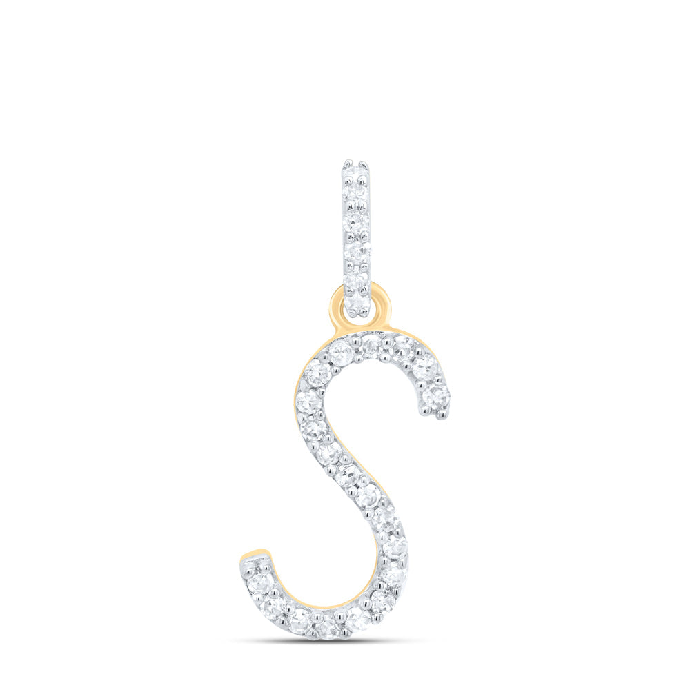 1/10CTW-NAT DIA P1 GIFT INITIAL "S" PENDANT Daisy Joyeria