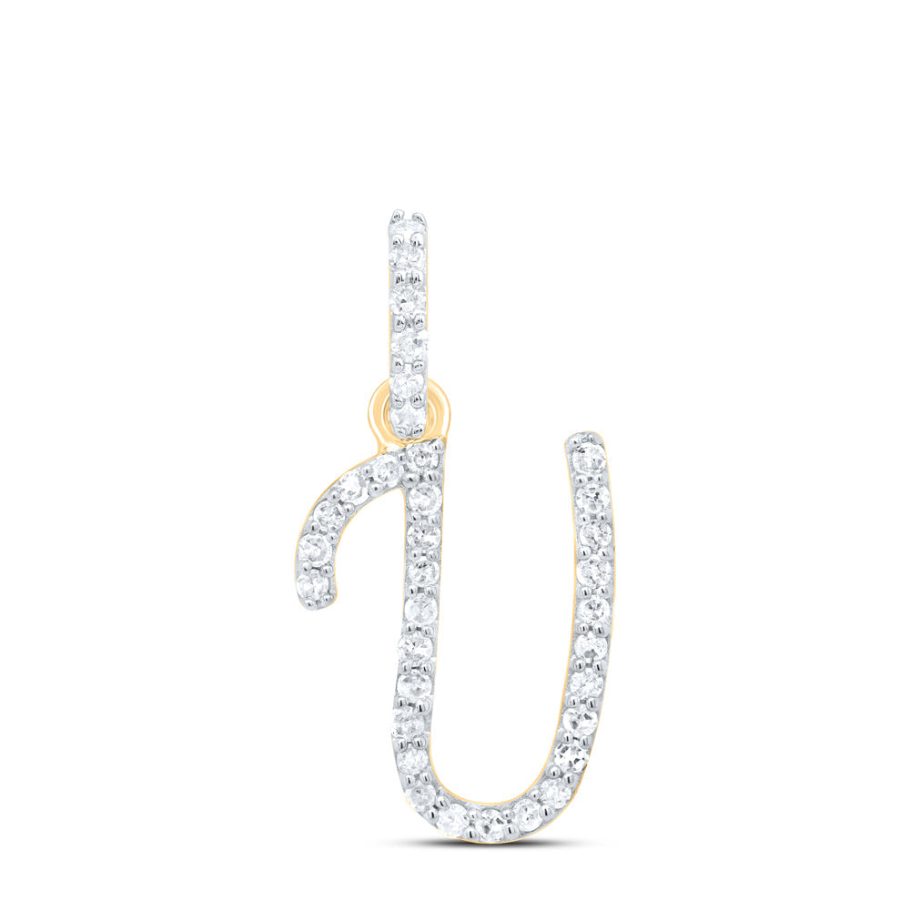 1/8CTW-NAT DIA P1 GIFT INITIAL "U" PENDANT Daisy Joyeria