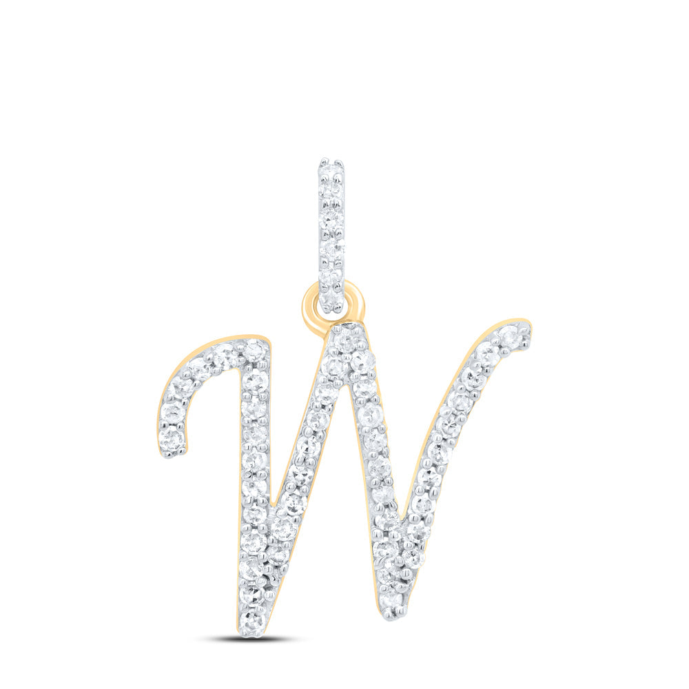 1/5CTW-NAT DIA P1 GIFT INITIAL "W" PENDANT Daisy Joyeria