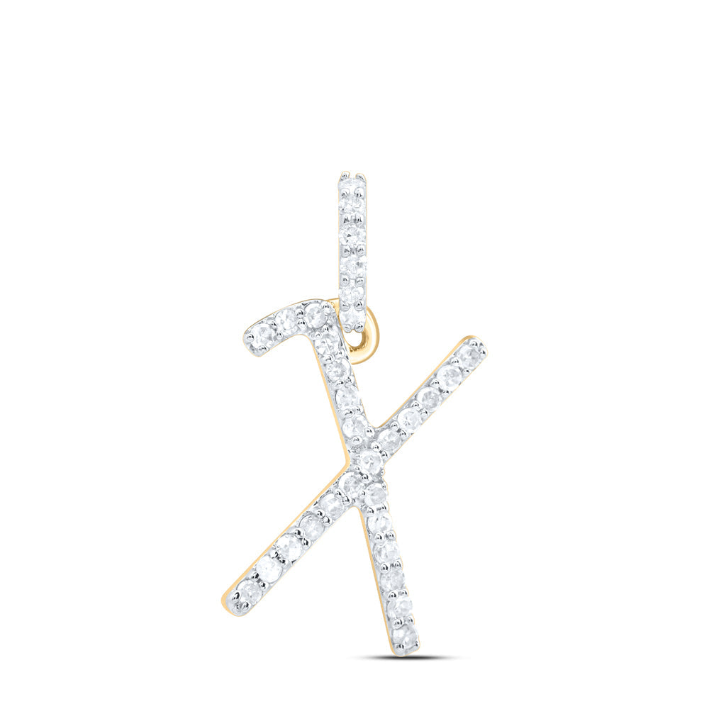 1/8CTW-NAT DIA P1 GIFT INITIAL "X" PENDANT Daisy Joyeria