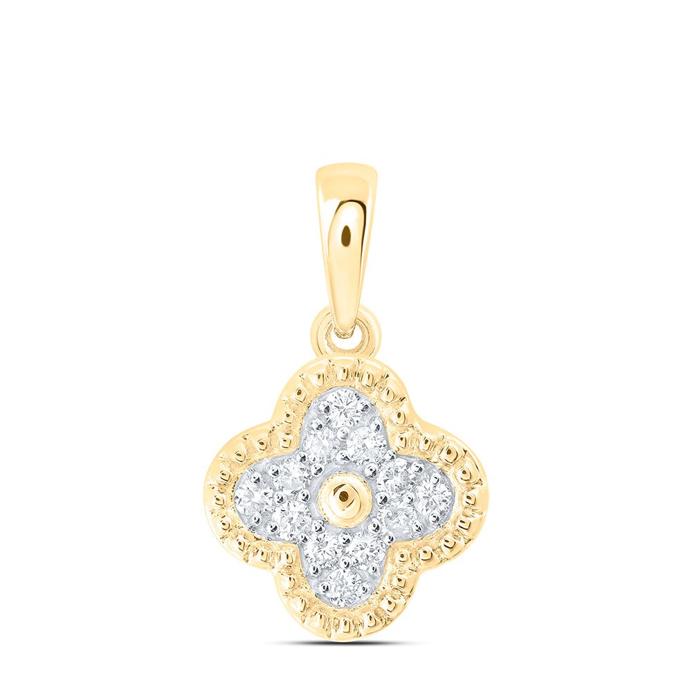 1/5CTW-NAT DIA CN GIFT CLOVER PENDANT Daisy Joyeria