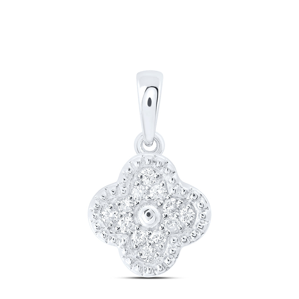 1/5CTW-NAT DIA CN GIFT CLOVER PENDANT Daisy Joyeria