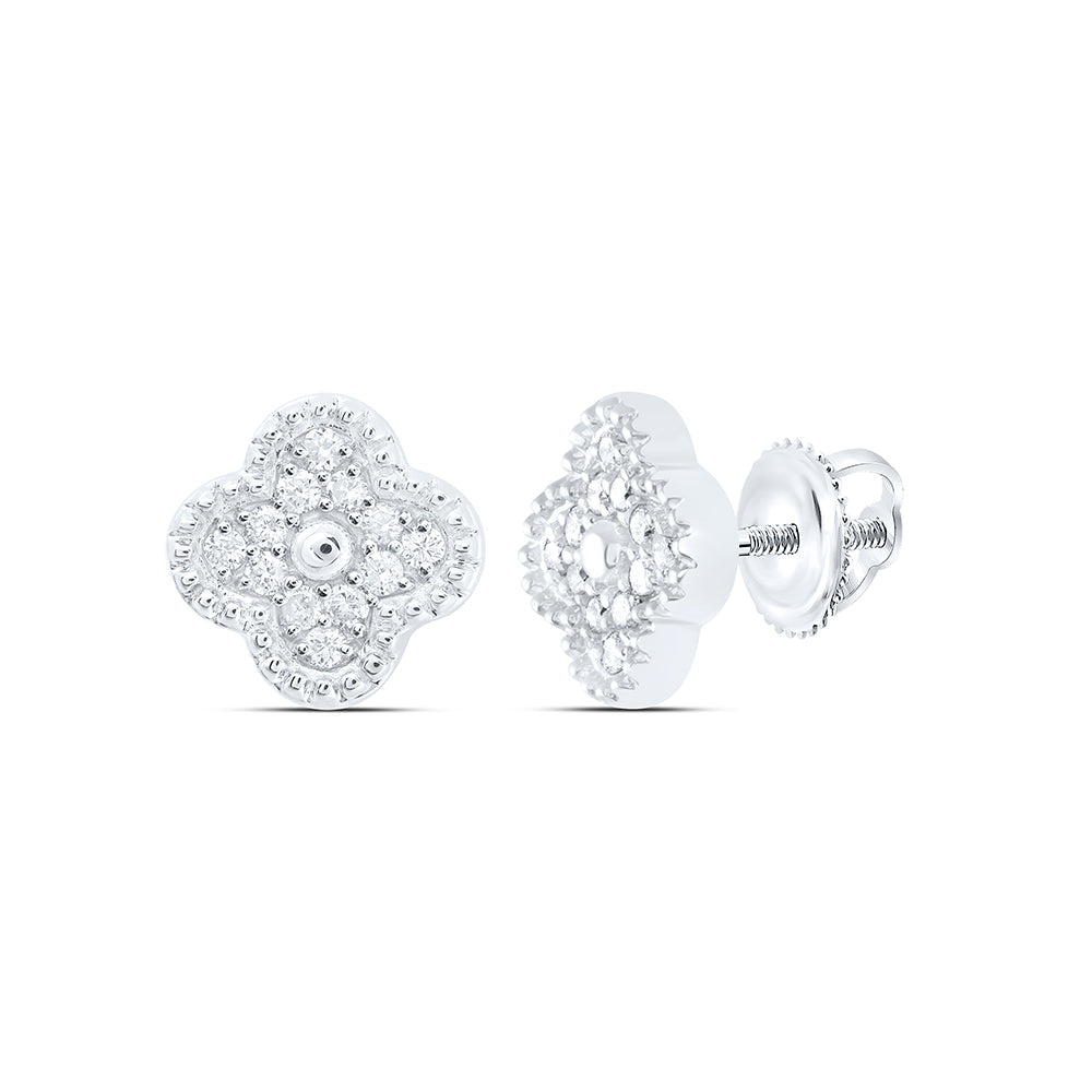1/6CTW-NAT DIA CN GIFT CLOVER STUD EARRING Daisy Joyeria