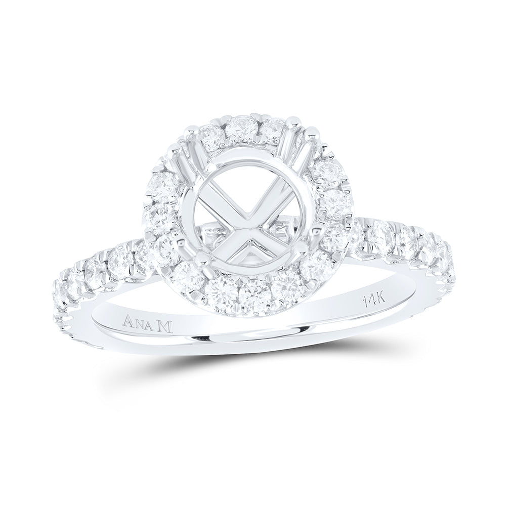1CTW-NAT DIA ANA M 2CT-CRD SEMI-MOUNT SINGLE HALO ENGAGEMENT RING 7 Daisy Joyeria