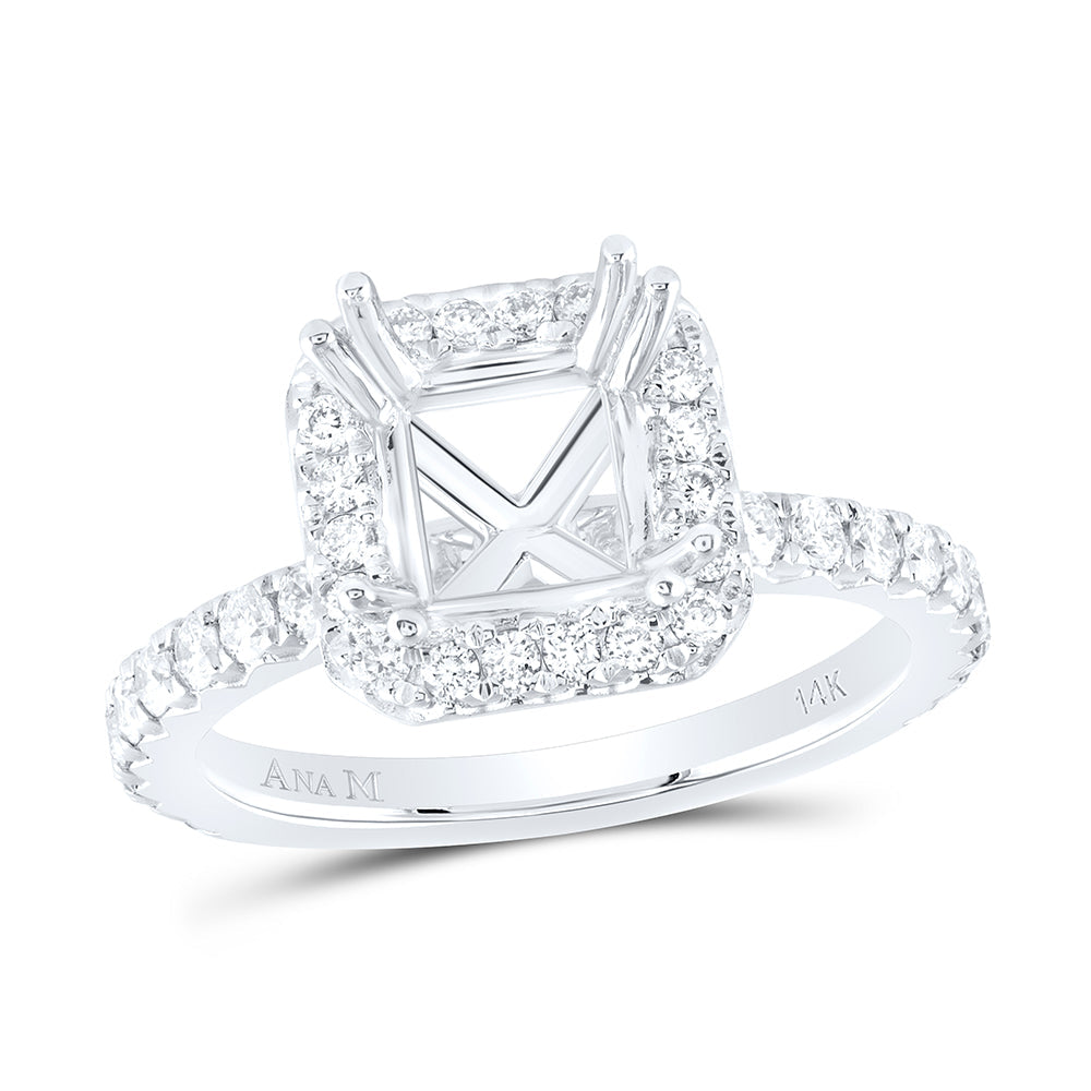 3/4CTW-NAT DIA ANA M 1 1/2CT-CPC SEMI-MOUNT SINGLE HALO ENGAGEMENT RING 7 Daisy Joyeria