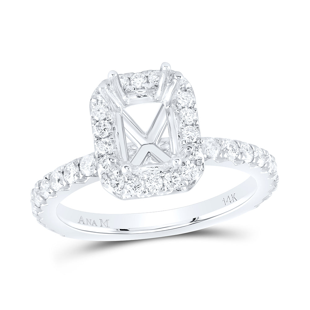 3/4CTW-NAT DIA ANA M 1 1/2CT-CEM SEMI-MOUNT SINGLE HALO ENG RING 7 Daisy Joyeria