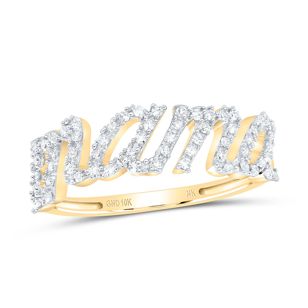 1/5CTW-DIA NK GIFT "mama" RING 7 Daisy Joyeria
