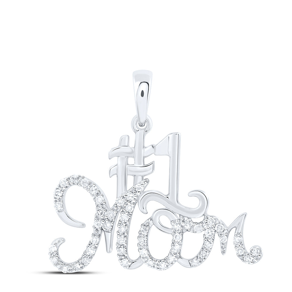 1/6CTW-NAT DIA NK GIFT "MOM" PENDANT Daisy Joyeria