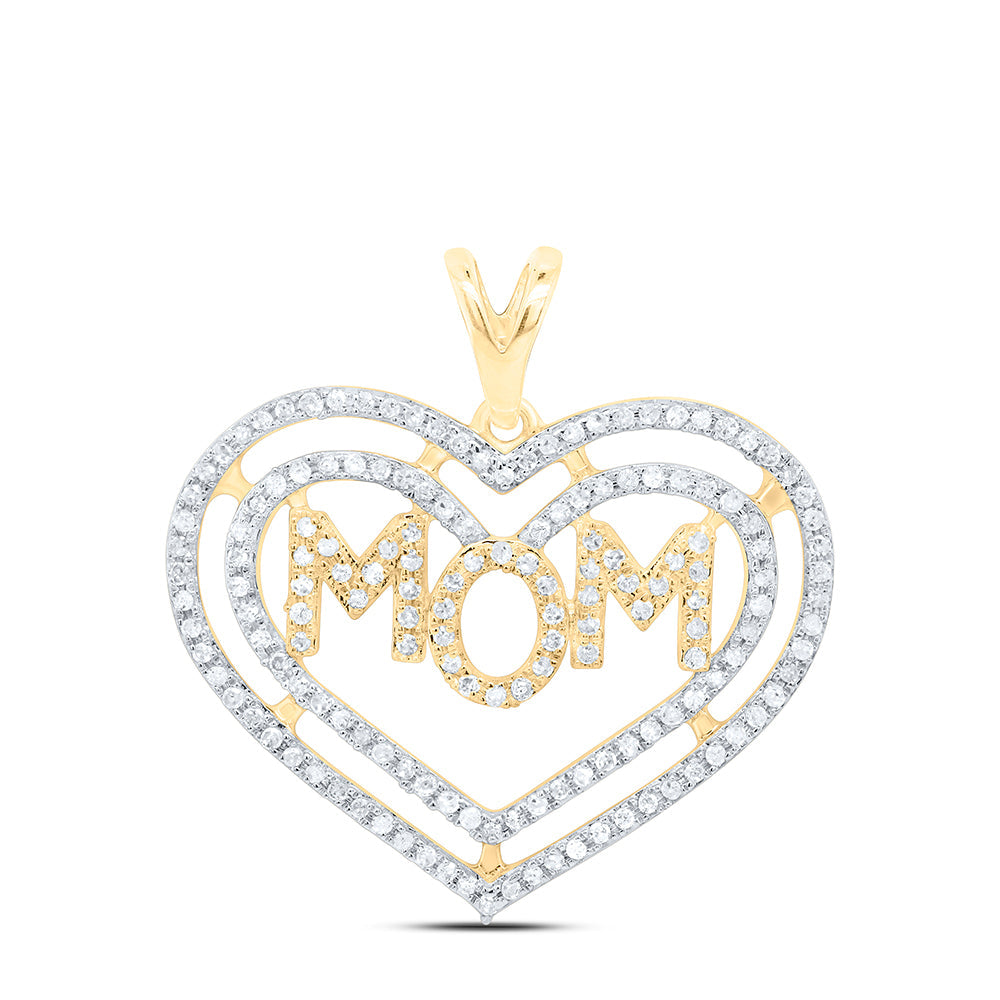 3/8CTW-NAT DIA P3 GIFT ? HEART "MOM" PENDANT Daisy Joyeria