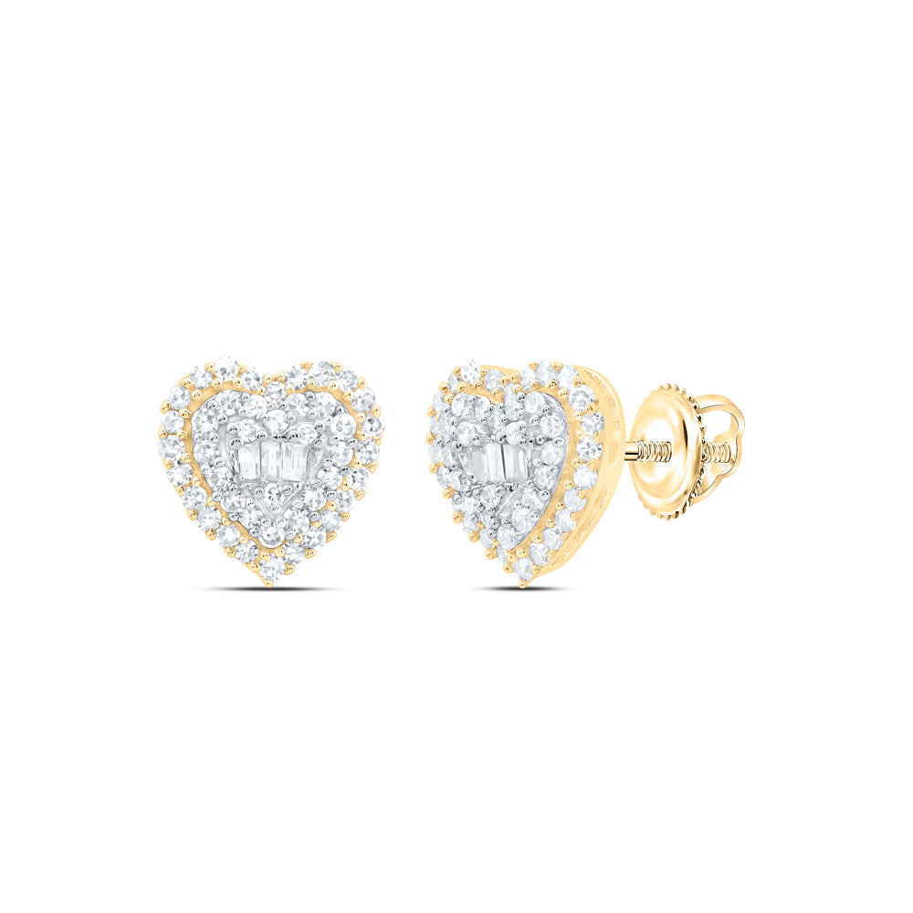 1/4CTW-NAT DIA NK FASHION HEART STUD EARRING Daisy Joyeria