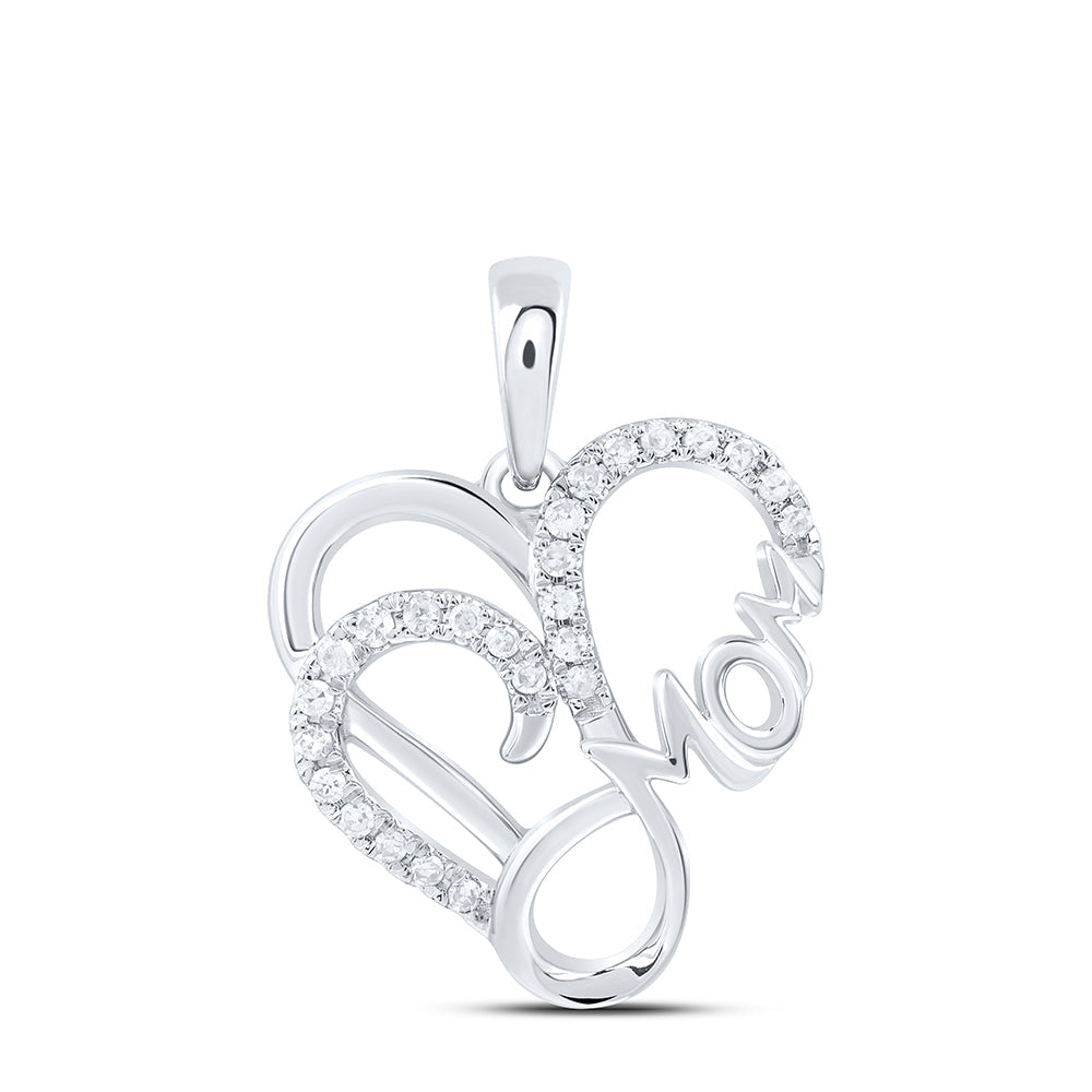 1/10CTW-NAT DIA NK GIFT MOM HEART PENDANT Daisy Joyeria