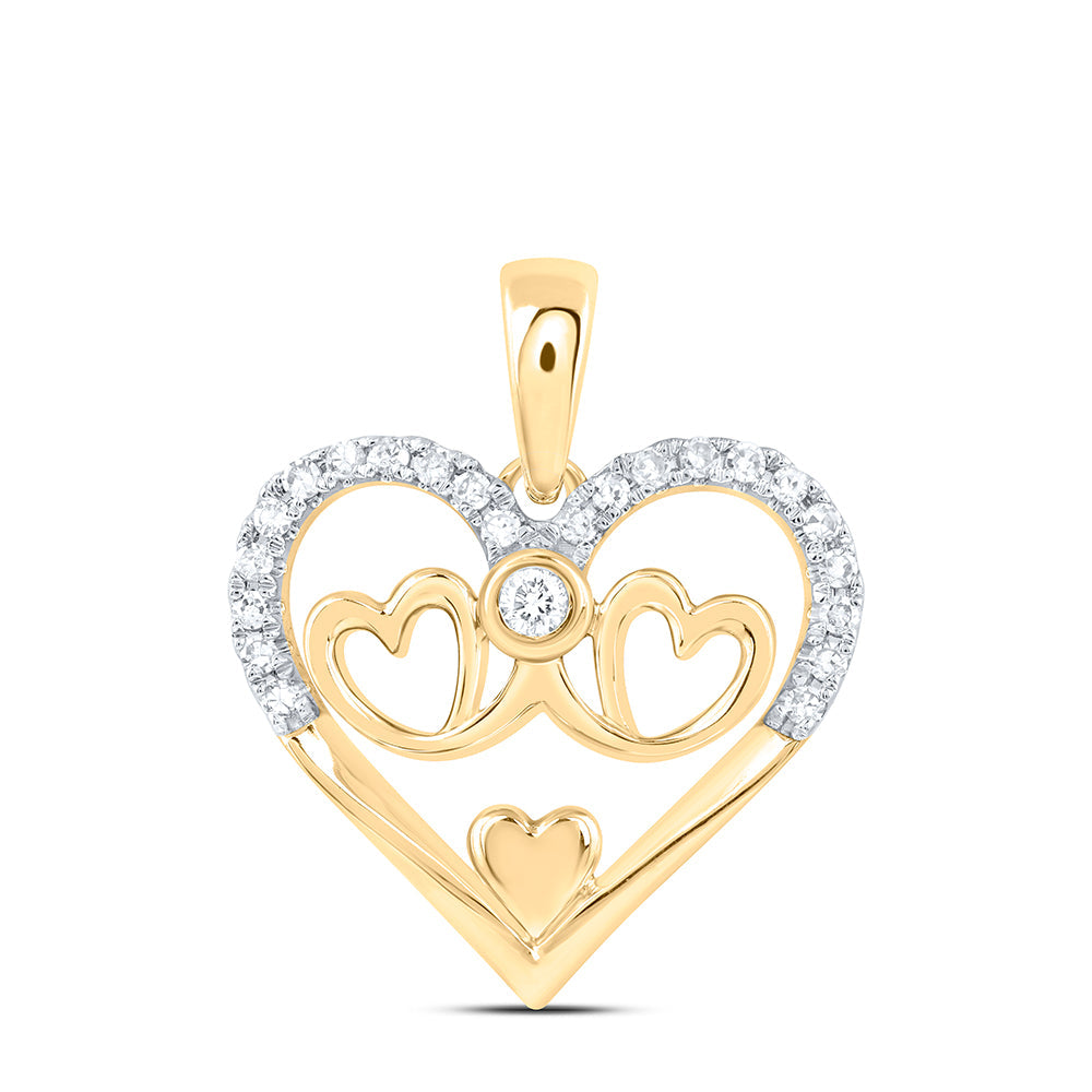 1/10CTW-NAT DIA NK GIFT MOM HEART PENDANT Daisy Joyeria