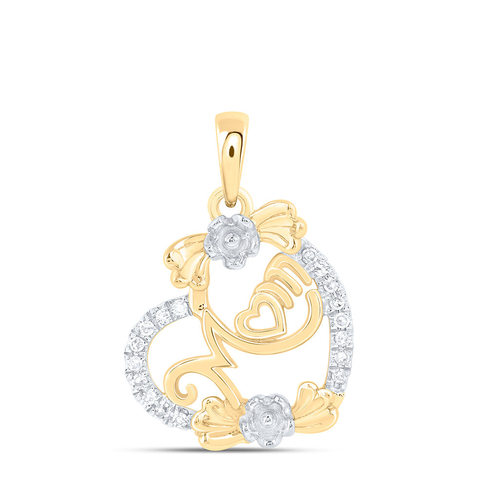 1/10CTW-NAT DIA NK GIFT MOM HEART PENDANT Daisy Joyeria