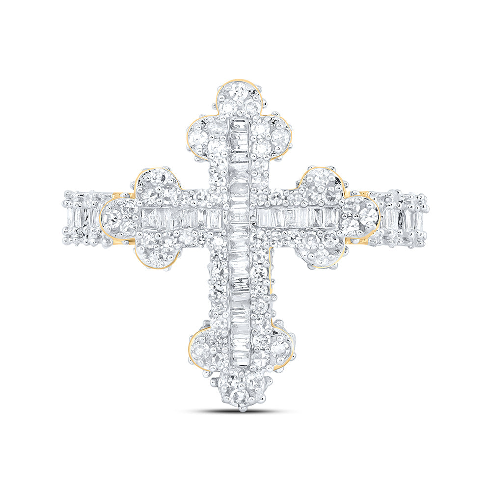 7/8CTW-NAT DIA NK FASHION CROSS LADIES RING 7 Daisy Joyeria